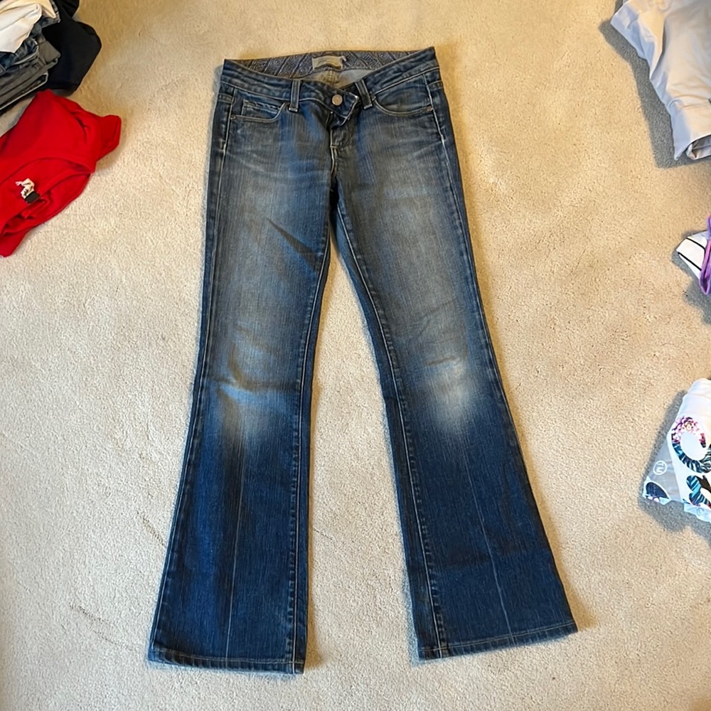 Paige medium wash boot cut jeans